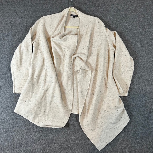Eileen Fisher Sweaters - Eileen‎ Fisher Speckled Open Front Cardigan Sweater Knit Beige Large Wool Blend